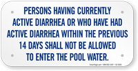 Person Having Diarrhea Not Allowed Pool Sign