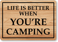 Personalized Camping Sign With Wood Background