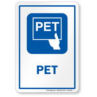 PET Hospital Sign with Positron Emission Tomography Symbol