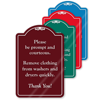 Please Be Prompt And Courteous ShowCase Sign