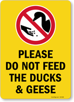 Please Do Not Feed The Ducks And Geese Sign