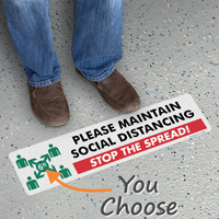 Please Maintain Social Distancing SlipSafe Floor Sign