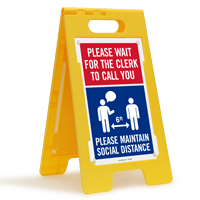 Please Wait For The Clerk To Call You FloorBoss Sign