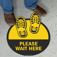 Please Wait Here with Shoeprints