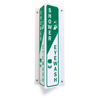 Projecting Emergency Shower & Eye Wash Sign