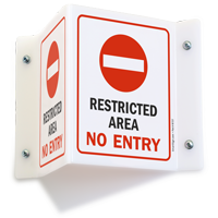 Restricted Area No Entry (with symbol) Sign