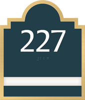 1 Slot Room Sign raised number braille