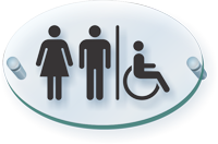 Unisex Handicap Restroom Symbol ClearBoss Sign