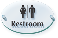 Men and Women Symbol Restroom ClearBoss Sign