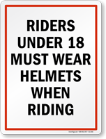 Riders Must Wear Helmets Horse Safety Sign