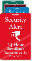 Security Alert, 24 Hour Surveillance Wall Sign