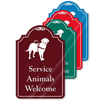 Service Animals Welcome ShowCase Sign