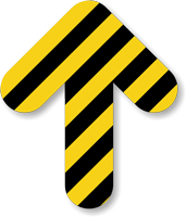 Short Arrow Floor Marker With Stripes