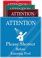 Please, Shower Before Entering Pool ShowCase Wall Sign