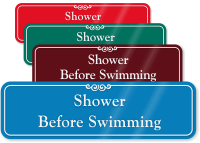 Shower Before Swimming ShowCase Wall Sign