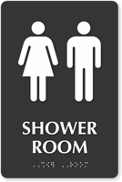 Woman Man Shower Room TactileTouch™ Braille Sign