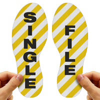 Single File Footprints Floor Marker With Stripes