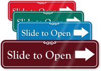 Slide To Open ShowCase Wall Sign