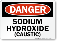 Sodium Hydroxide Caustic Danger Sign