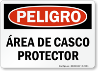 Spanish Area De Casco Protector Sign Hard Hat