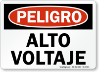 Spanish Alto Voltaje Peligro Sign High Voltage Danger