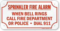 When Bell Rings Dial 911 Sign
