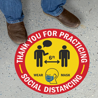 Thank You For Practicing Social Distancing Floor Sign
