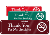 Thank You For Not Smoking Sign