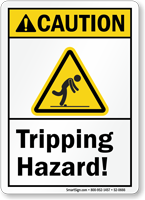 Tripping Hazard Caution Sign