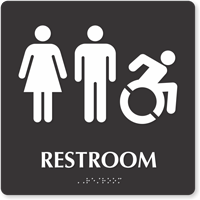 Restroom Braille Sign Men Women New ISA Pictograms