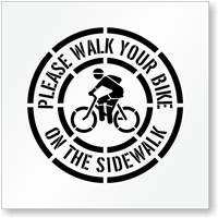 Walk Your Bike on Sidewalk