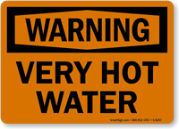 Warning Very Hot Water Sign