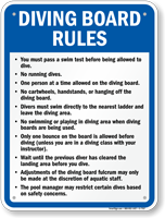 Diving Board Rules Sign for Washington