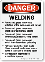 Danger Welding Fumes Gases Irritation Eyes Sign