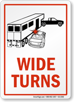 Wide Turns Horse Safety Sign