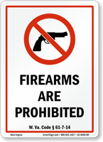 West Virginia Firearms And Weapons Law Sign