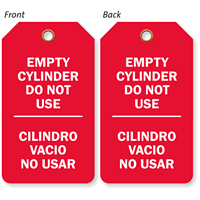 Bilingual Empty Cylinder Do Not Use Status Tag