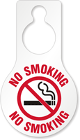 No Smoking Pear Shape Plastic Door Hanging Tag