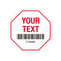 Stop Shaped Tamper Seals  Barcodes