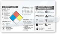 Self Laminating NFPA Diamond Label with PPE Symbol