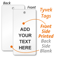 Front Side Printed Custom Tyvek Tag