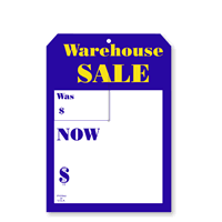 Warehouse Sale Tag With Slit