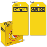 Caution Lockout Tag with Fiber Patch