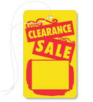 Clearance Sale Tag With Knotted Strings