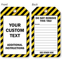 Custom Text And Instructions Plastic Tag