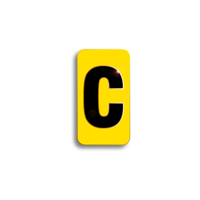 Character Black on Yellow "C" For Horizontal Mounting Holder