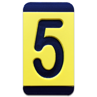 Horizontal Mounting  Character Black on Yellow "5"