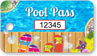 Pool Pass In Rectangular Shape Colorful Flip Flops