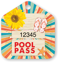 Pool Pass In Pentagon Shape Sunflower Sandals Starfish