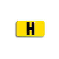 Character Black on Yellow "H" For Vertical Mounting Holder